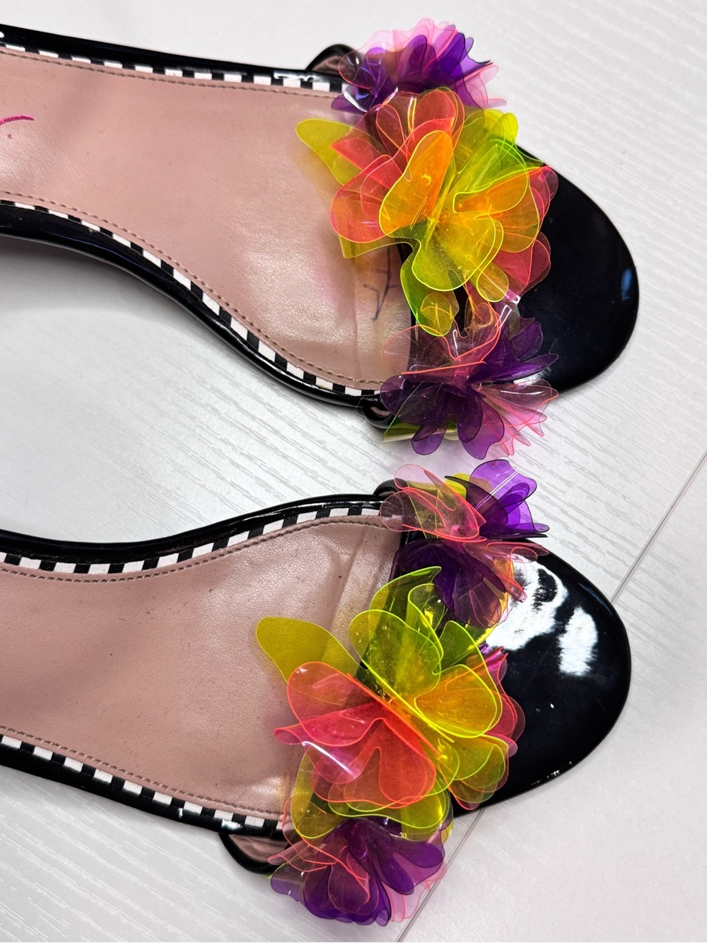 Betsey Johnson Women’s Black Floral Accent Ankle-Strap Sandals - Picture 4 of 5
